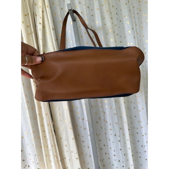 MICHAEL Michael Kors Navy Signature Logo Lining Kempton Nylon Tote Shoulder Bag - Picture 4 of 9